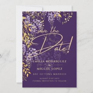 Lilac Wisteria Lila Wedding Save the Date Einladung