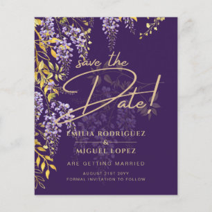 Lilac Wisteria Lila Wedding Save the Date Flyer