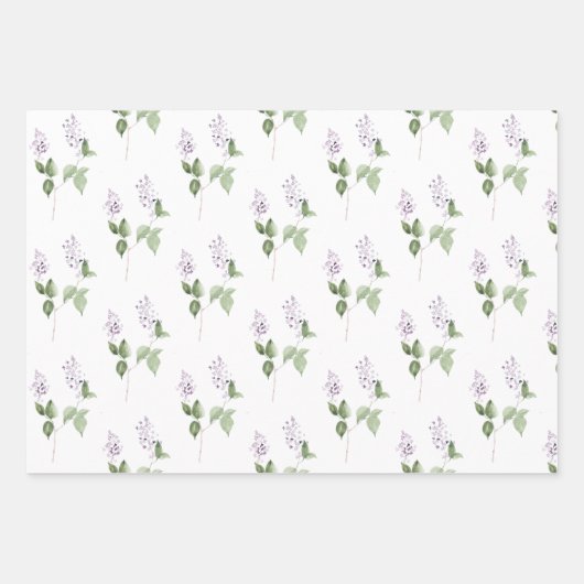 Lilac Wrapping Paper Flat Sheet Set 3 Geschenkpapier Set (Vorderseite)