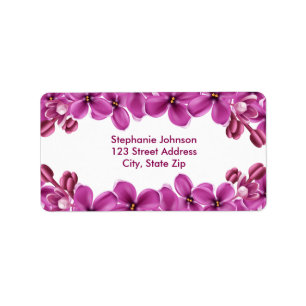 Lilac Wreath Address Label Adressaufkleber