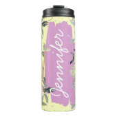 Lilac Yellow Floral Add Name Custom Gift Thermosbecher (Vorderseite)