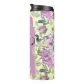 Lilac Yellow Floral Add Name Custom Gift Thermosbecher (Nach rechts gedreht)