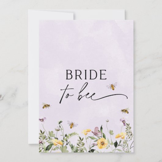 Lilac Yellow Floral Meant to Bear Brautparty Einladung (Rückseite)