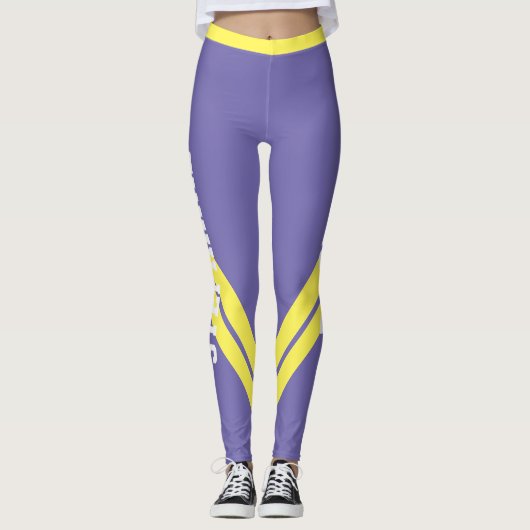 Lilac Yellow & White Modern Chic Leggings (Vorderseite)