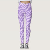 Lilac Zebra Wild Animal Pattern Leggings (Vorderseite)