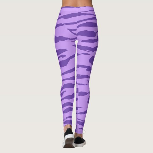Lilac Zebra Wild Animal Pattern Leggings (Rückseite)