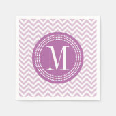 Lilac Zickzack Zigzag Personalisiert Monogram Serviette (Vorderseite)