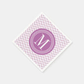Lilac Zickzack Zigzag Personalisiert Monogram Serviette (Ecke)