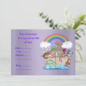 LILAC ZOO Einladung zum 1. Geburtstag (Stehend Vorderseite)