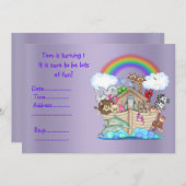 LILAC ZOO Einladung zum 1. Geburtstag (Vorne/Hinten)