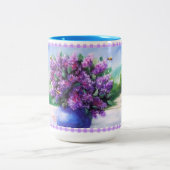 Lilacs and Bees Mugs & Cups Zweifarbige Tasse (Mittel)