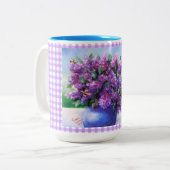 Lilacs and Bees Mugs & Cups Zweifarbige Tasse (Vorderseite Links)
