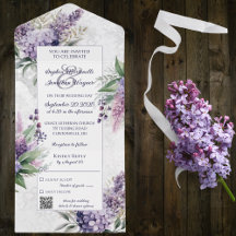 Lilacs and Heather on Marbled White with QR Code