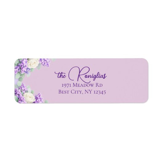 Lilacs and Lavender Return Address Label (Vorne)
