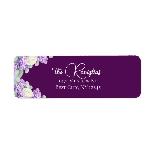 Lilacs and Lavender Return Address Label (Vorne)