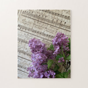 Lilacs auf alter Musik Puzzle