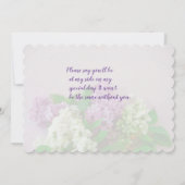 Lilacs auf blassrosa Hintergrund Einladung (Rückseite)