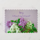 Lilacs auf blassrosa Hintergrund Einladung (Vorne/Hinten)