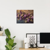 Lilacs auf Gold-Hintergrund-Ölgemälde Poster (Heimbüro)