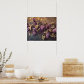 Lilacs auf Gold-Hintergrund-Ölgemälde Poster (Küche)