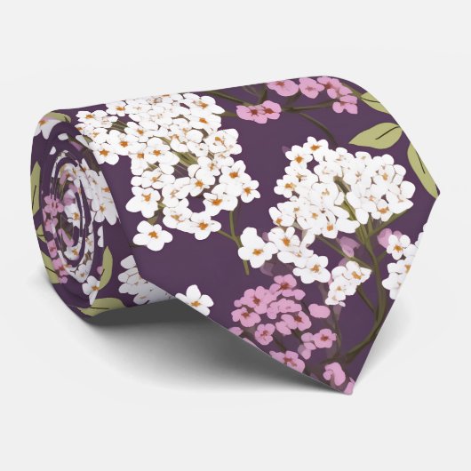 Lilacs auf Lila Krawatte (Gerollt)