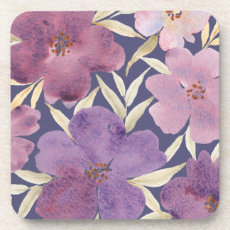 Lilacs auf violettem Aquarell-Hintergrund Getränkeuntersetzer