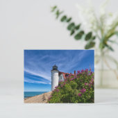 Lilacs bei Point Betsie Lighthouse Postkarte (Stehend Vorderseite)