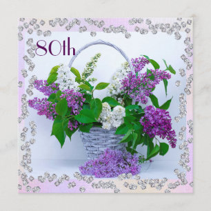 Lilacs & Diamonds 80. Geburtstag Einladung