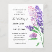 Lilacs Floral Watercolor Rustikale Hochzeit (Vorderseite)