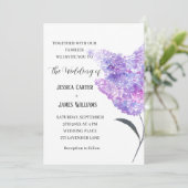 Lilacs Floral Watercolor Rustikale Hochzeit Einladung (Stehend Vorderseite)