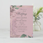 Lilacs floral Wedding Invitation Einladung (Stehend Vorderseite)