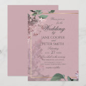 Lilacs floral Wedding Invitation Einladung (Vorne/Hinten)