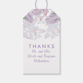 Lilacs - Florale Wasserfarben Elegante Hochzeit Geschenkanhänger