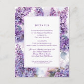 Lilacs Frame Spring Summer Wedding Details Begleitkarte (Vorderseite)