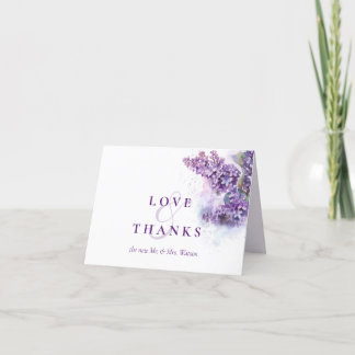Lilacs Frühsommer Wedding Dankeskarte