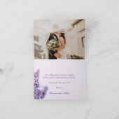 Lilacs Frühsommer Wedding Dankeskarte (Innenseite)