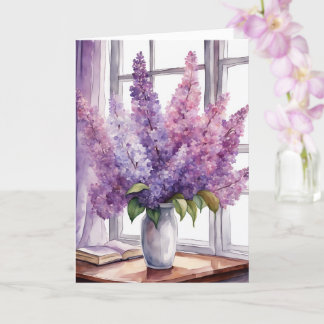 Lilacs für ihre Geburtsfarbe Karte