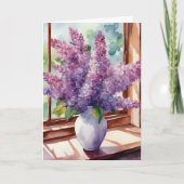Lilacs für Muttertag Personalisierte Wasserfarbe Karte (Vorderseite)