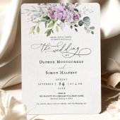 Lilacs Greenerity Script Wedding Einladung Lila