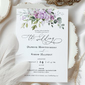 Lilacs Greenerity Script Wedding Einladung Lila