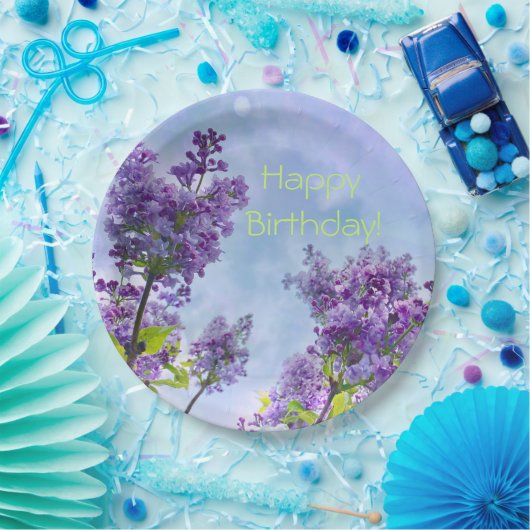 Lilacs Happy Geburtstag Pappteller (Party)