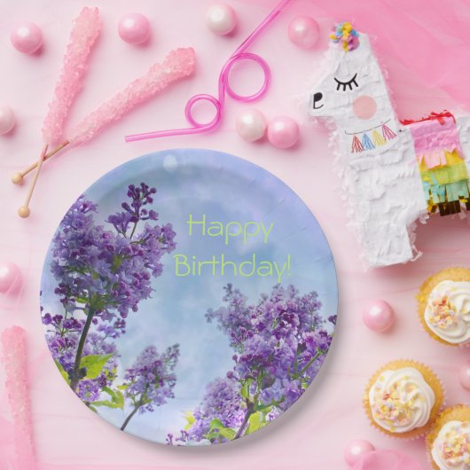 Lilacs Happy Geburtstag Pappteller (Party)