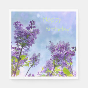 Lilacs Happy Geburtstag Serviette
