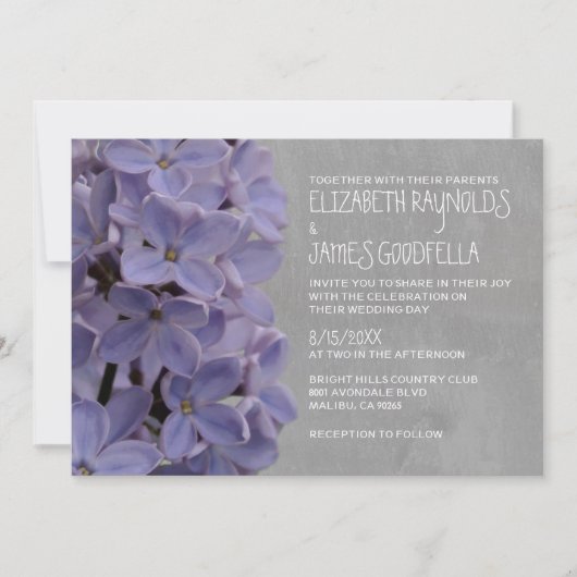Lilacs Hochzeit Einladungen (Vorderseite)