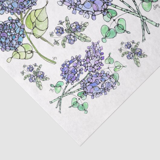 Lilacs & Hydrangeas - Dekoupage Tissue Paper Seidenpapier (Ausschnitt)