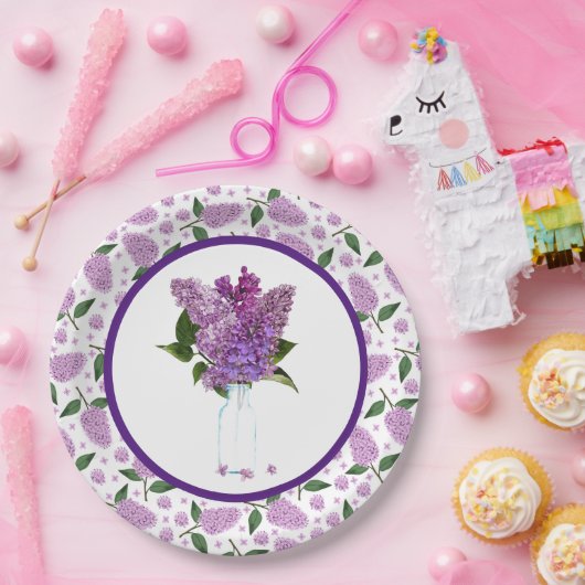 Lilacs in der Frühjahrspapierplatte Pappteller (Party)