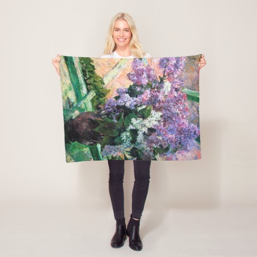 Lilacs in einem Fenster, Mary Cassatt Fleecedecke (Beispiel)