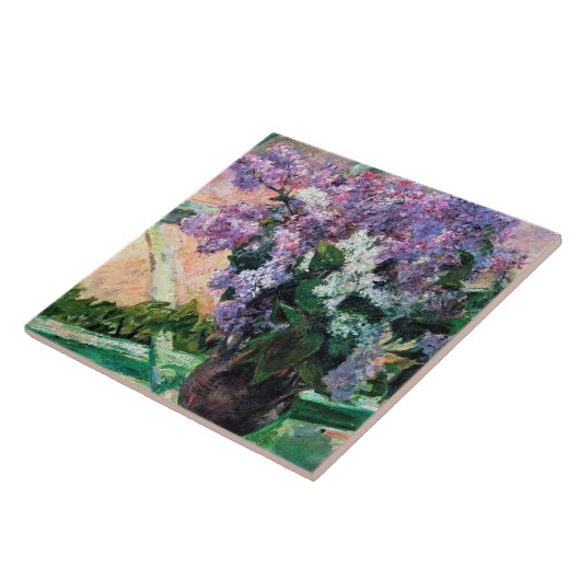 Lilacs in einem Fenster, Mary Cassatt Fliese (Seite)