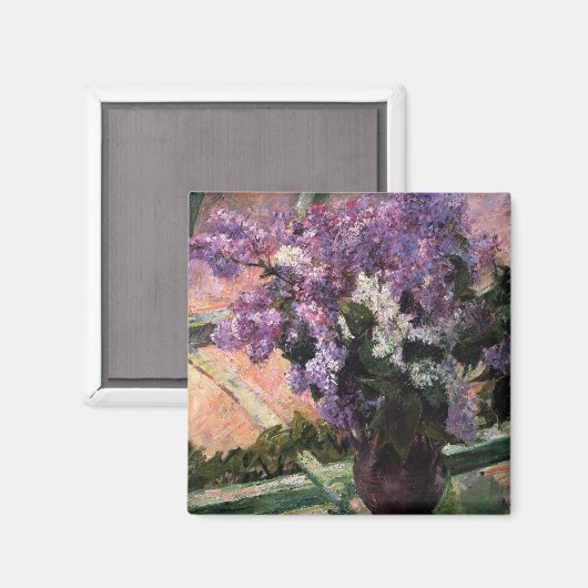 Lilacs in einem Fenster | Mary Cassatt Magnet (Vorderseite/Rückseite)