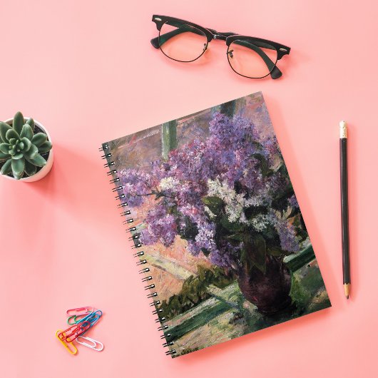 Lilacs in einem Fenster | Mary Cassatt Notizblock